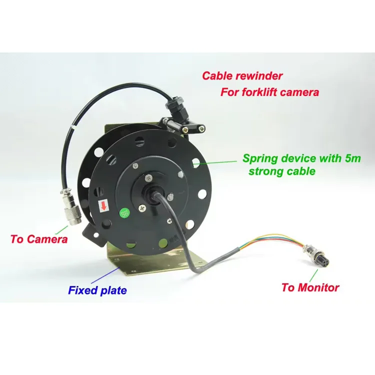 12-24V 5M Forklift Wire Cable Reel Connect 7 Tft/LCD Monitor Front Rear Side Backup Camera AA
