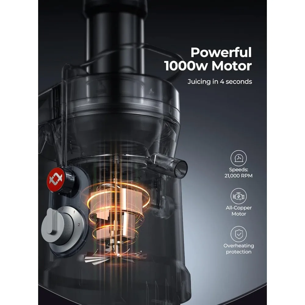 Juicer Machines, 1300W Peak Power Centrifugal Juice Extractor Machine with 3.2