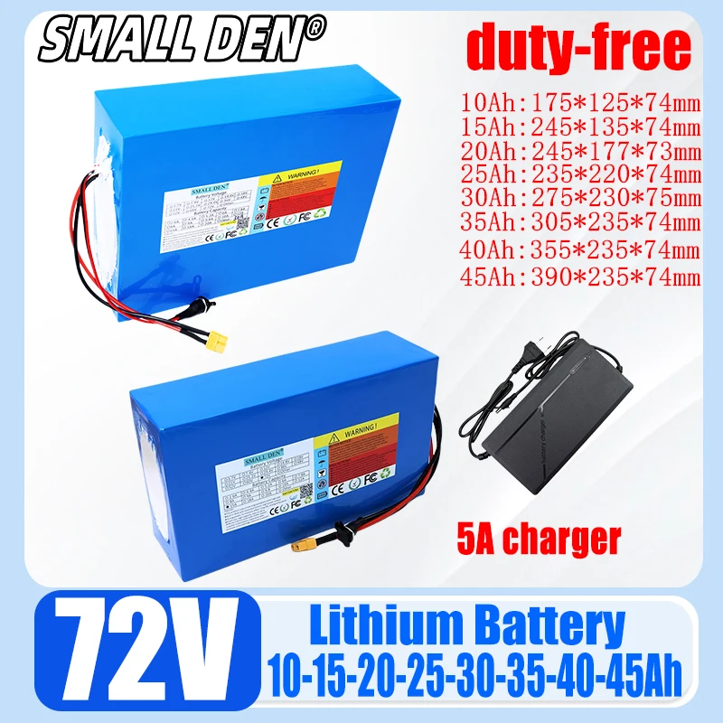 21700 new 72V 45Ah 40Ah 35Ah 30Ah 25Ah 20Ah 15Ah 10Ah lithium battery pack 20S2P-9P 0-3500W high-power 84V battery with BMS