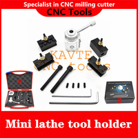 Mini Quick Change Tool Lathe Tool Holder Post Cutter Holder Screw Kit Set Boring Bar Turning Facing Holder Wrench