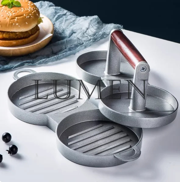 مطبخ منزلي همبرغر لحم الصحافة دليل غير لاصق همبرغر لحم كعكة الصحافة قالب كعكة الإفطار الصحافة