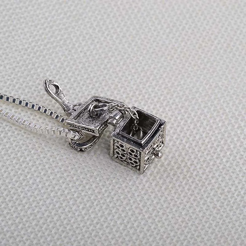 Women Men Funeral Memorial Antique Silver Color Keepsake Openable For Ashes Cremation Urn Necklace Jewelry Vial Pendant
