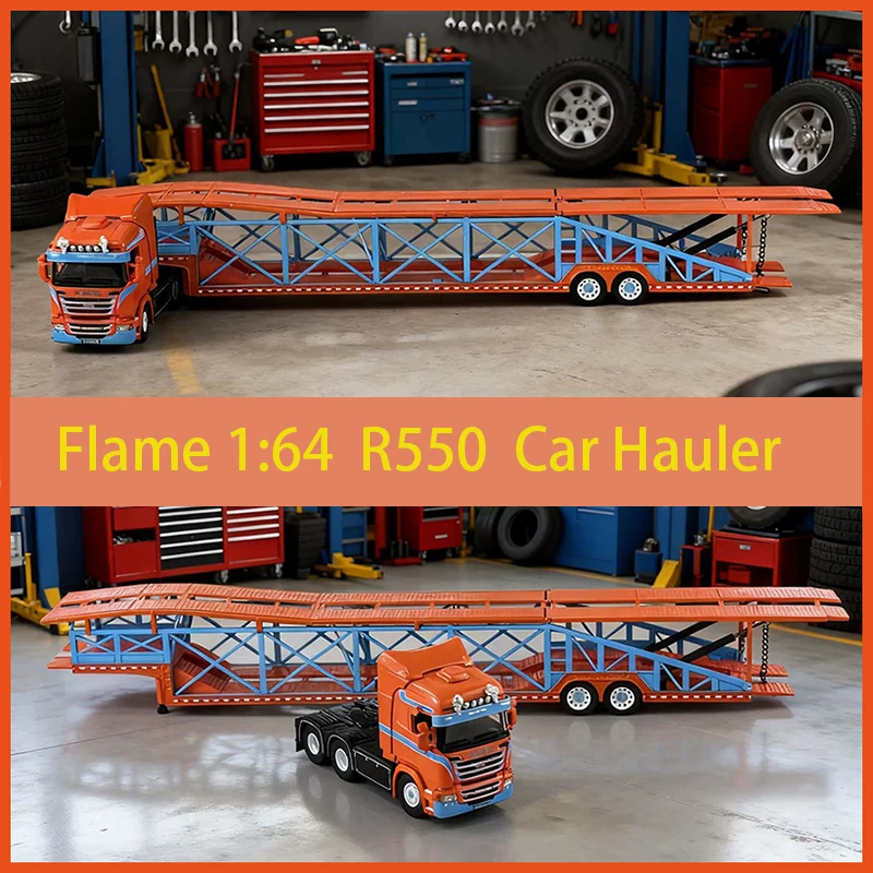 

Flame 1:64 Scale R550 Car Hauler Alloy Simulation Car Model Adult Classic Collection Display Gift Souvenir Boy Toy