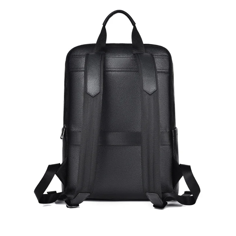 2024 New Luxury Brand Real Genuine Leather Men Backpacks Korean Student Backpack Boy Luxury 15.6 Inch Computer Laptop Bag