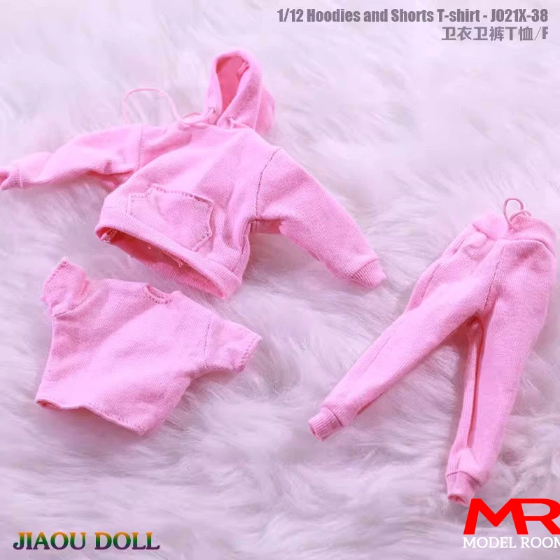 JO21X-38 1/12 Scale Hoodie Pants T-shirt Loose Sprots Clothes Set Fit 6'' Soldier Action Figure Body Dolls