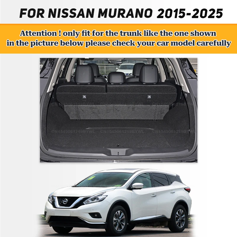 Car Floor Mats For Nissan Murano MK3 2015-2025 24 23 22 Trunk mat Cargo Liner Protection Carpet Custom Floor Liners Accessories