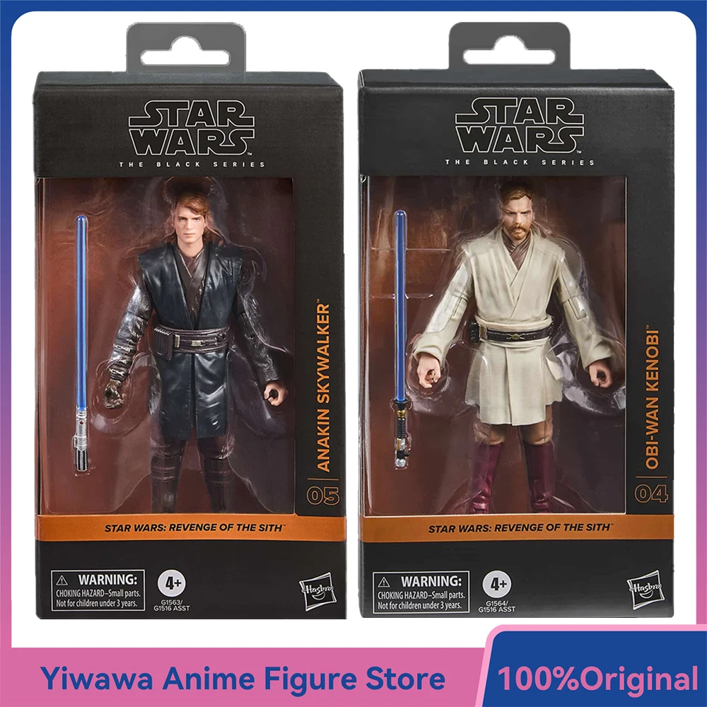 

Original NEW Hasbro Star Wars The Black Series Anakin Skywalker & Obi-Wan Kenobi 15cm Collectible Action Anime Figure Model Toys