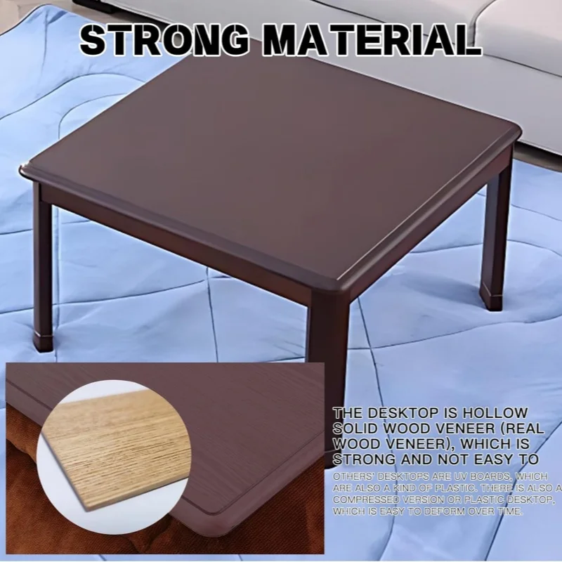 Kotatsu-Tisch mit Heizung und Futon-Teppich, japanisches Kotatsu-Set für Wohnzimmermöbel-Set, Tatami-Tisch mit niedriger Heizung, warmer Tisch