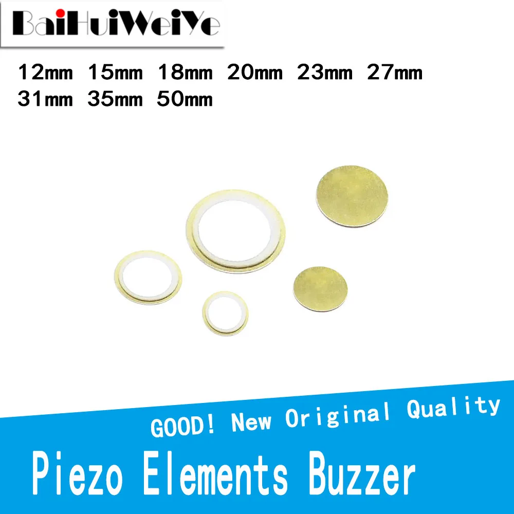 10PC/Lot Piezo Elements Buzzer Sounder Sensor Trigger Drum Disc Copper Piezo Speaker 12MM 20MM 27MM 35MM 50MM Piezoelectric