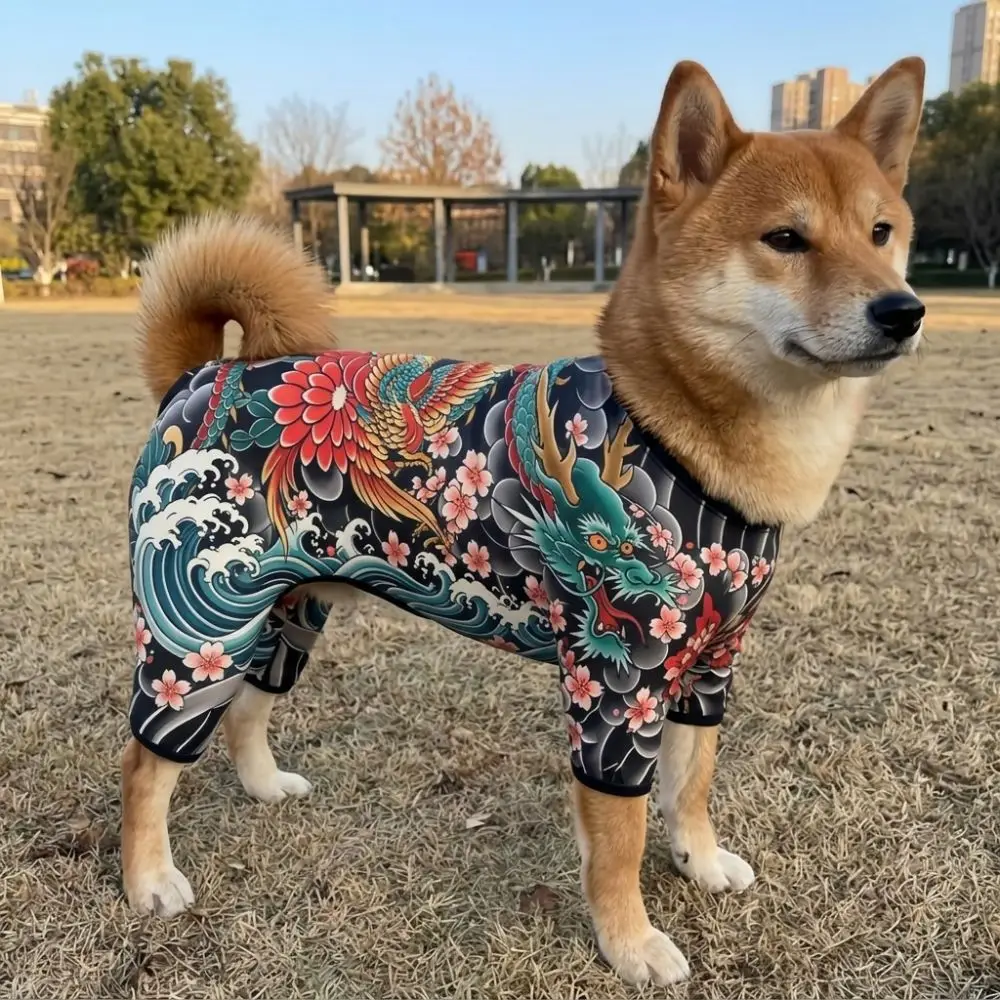 Realistic Dog Cat Tattooed Vest Cool Four Seasons Pet Tattoo Jacket Breathable Close-fitting Pet Clothes For Pet S To 7XL