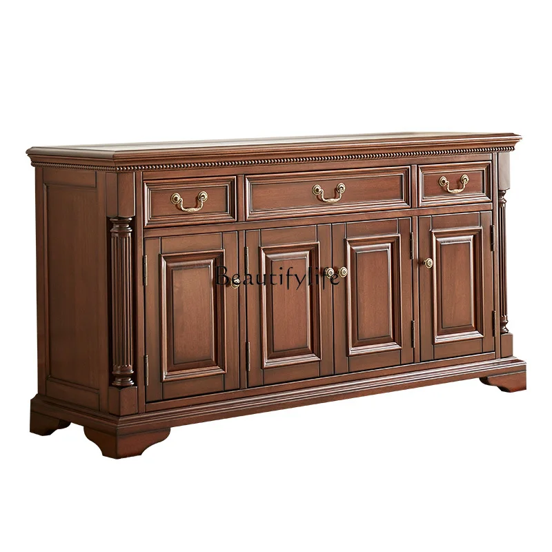 

American Black Walnut Sideboard Cabinet Living Room Bedroom Multi-Functional Drawer Storage Cabinet