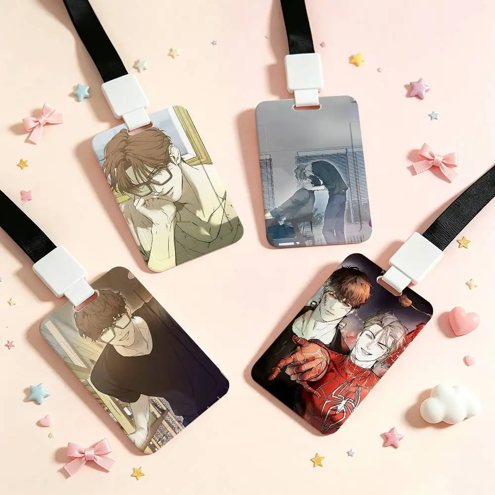 Cute H-Nerd Project-W BL Employee ID Badge With Name Tag, Lanyard, High-end Work Badge, Card Holder, Student ID Badge