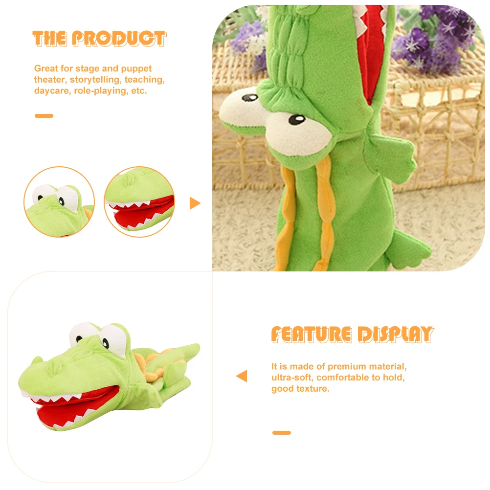 Alligator Handpop Speelgoed Interactief Kinderdoek Ouder-kind Zacht Knuffeldier Familiepoppen