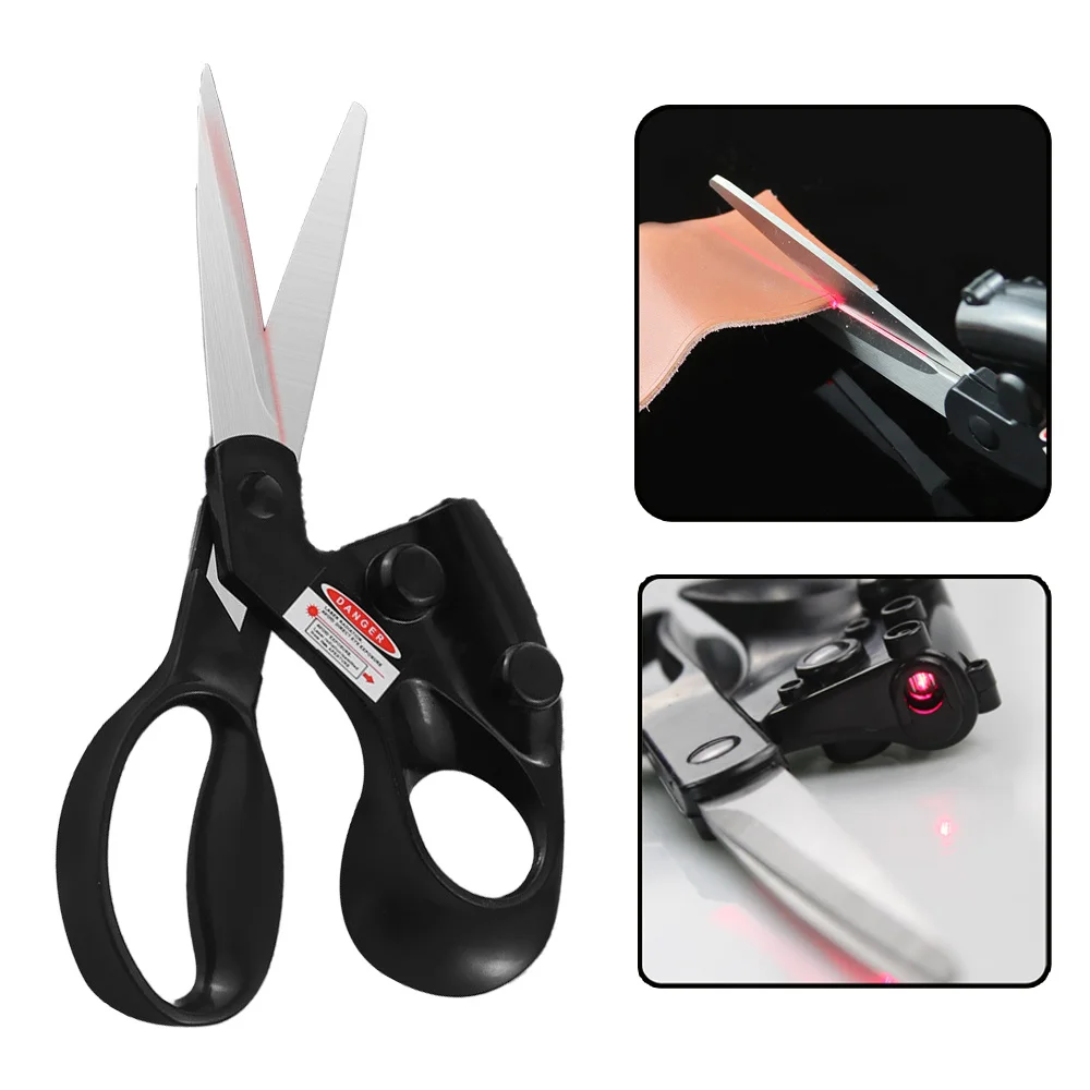 

Laser Guided Scissors Stainless Steel Scissors for Home Crafts Wrapping Gifts Fabric Sewing Cut Straight Fast Scissor Shear