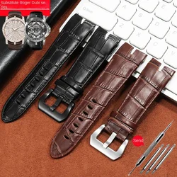 Genuine Leather Watch Band for Roger's King Series Leather Belt Original Notch Waterproof Sweatproof watch Strap 26mm Wristband