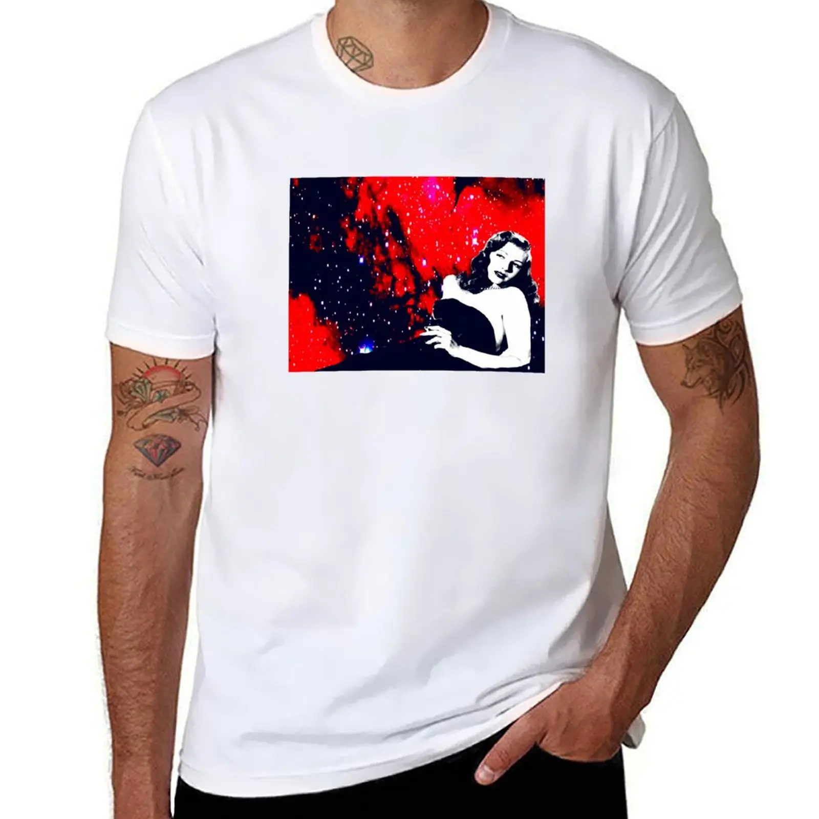 

Rita Hayworth Red T-Shirt man graphic t shirt t shirts for man cotton T-Shirt