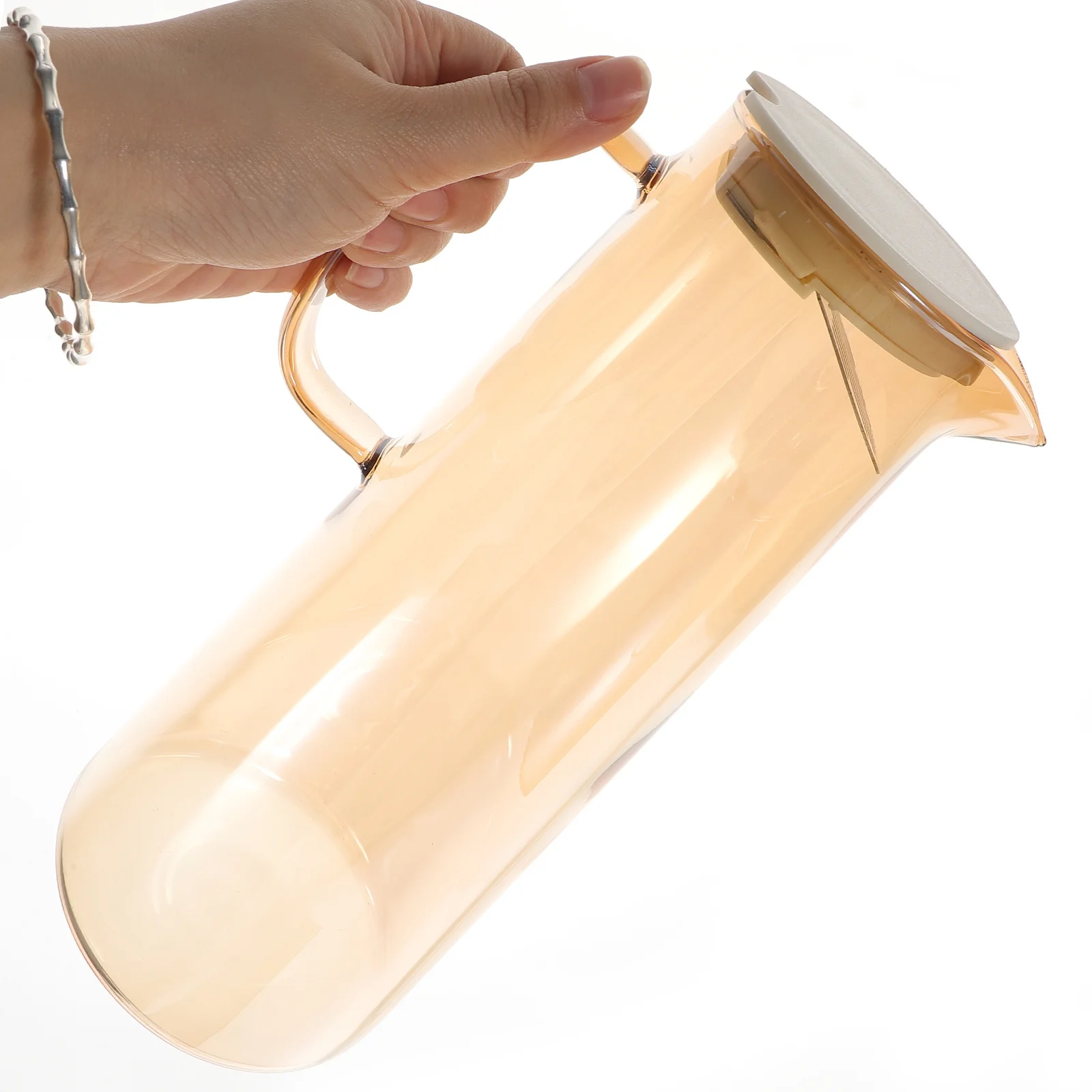

Water Pitcher with Lid Glass Juice Jug Filter Carafe for Fridge Kettle Tea Iced