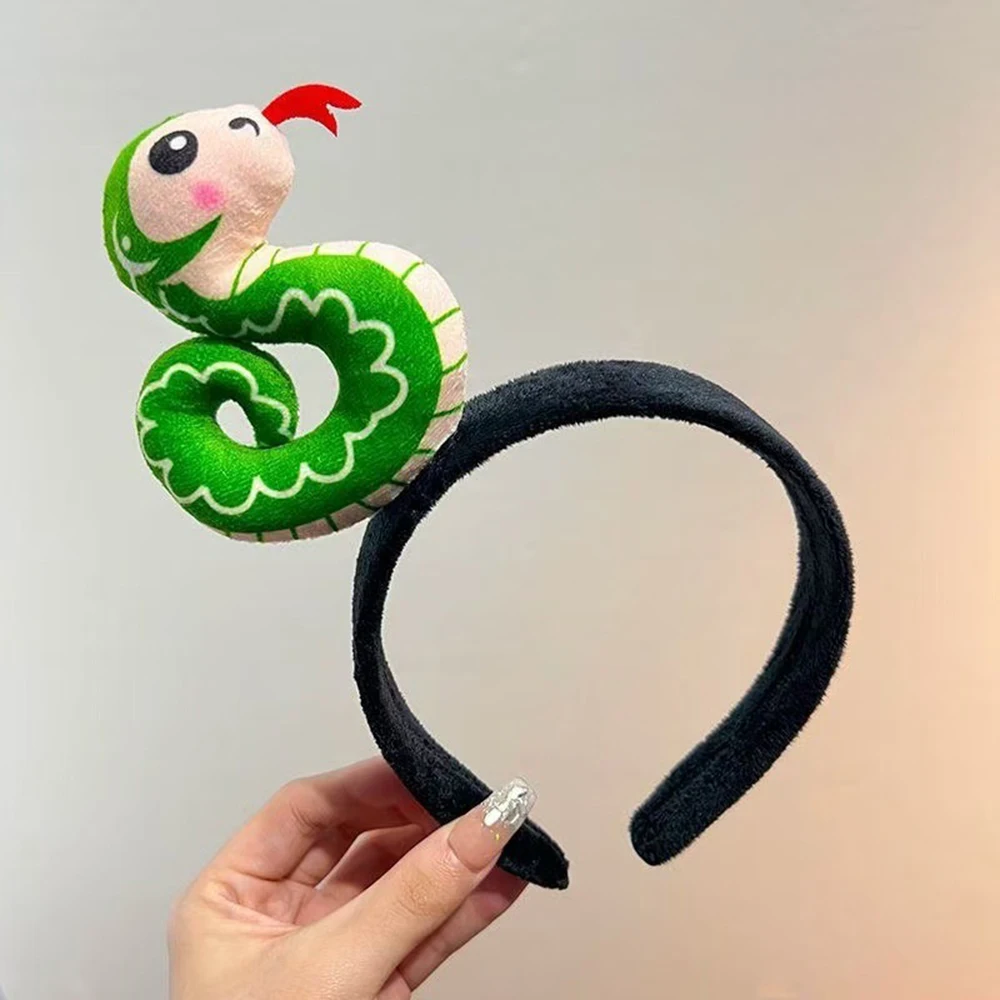 2025 New Year Snake Headband Cartoon Cute Zodiac Headdress Super Sweet Adult Children Cross-year Hoop Hairband Hair Accessories