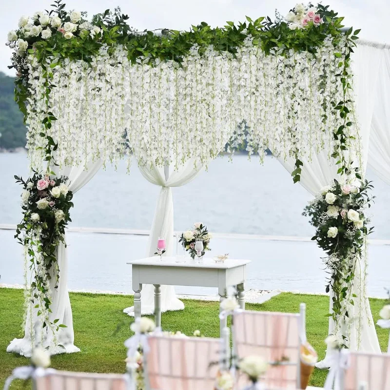 

3pcs Artificial Flower Rattan Home Wedding Celebration Festival Party Outdoor Garden Wall Garland DIY Gift Decor Accessory Cheap