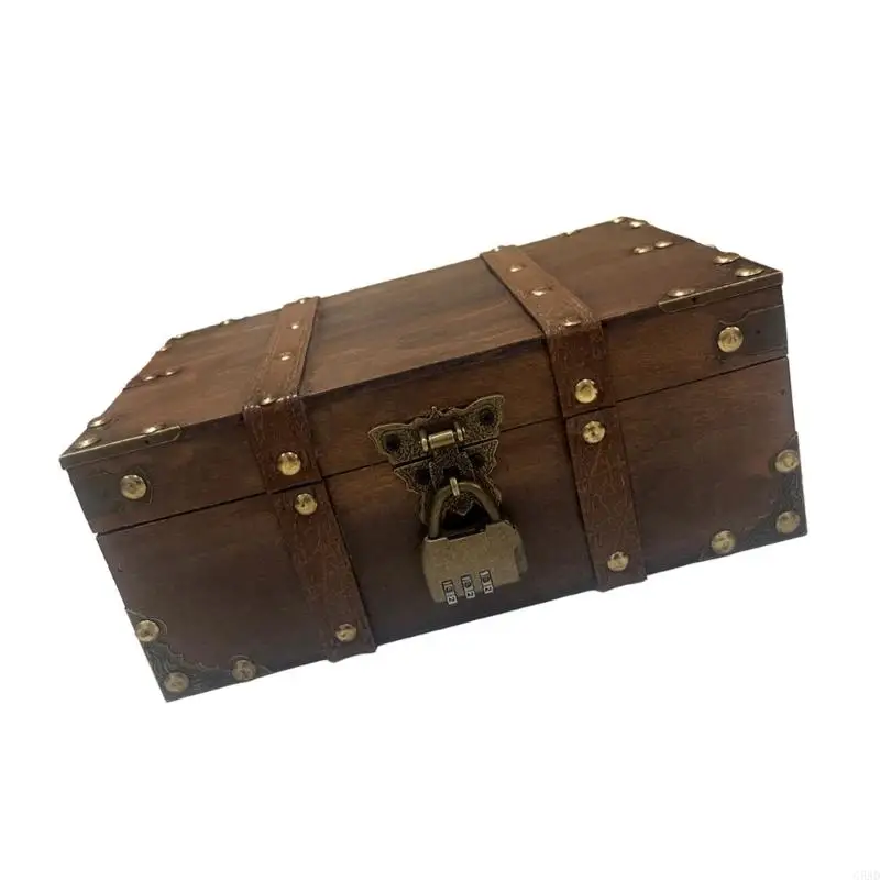

Decorative Wooden Box Chest with Lock for Jewelry Keepsakes Storage C5AD