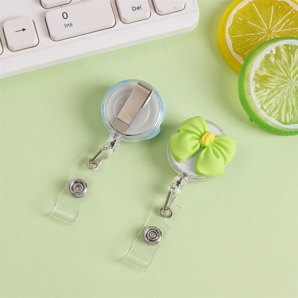 القوس زهرة ممرضة شارة بكرة اسم العلامة ثلاثية الأبعاد فلورا قابل للسحب شارة حامل بطاقة العمل بطاقة الهوية سهلة سحب مشبك استخدام المستشفى #3