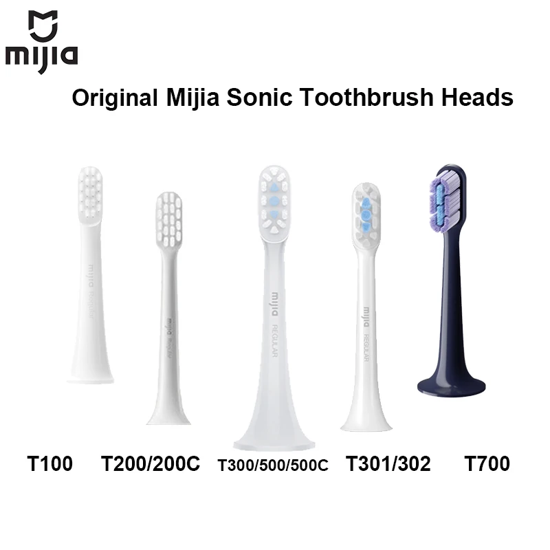 Cabezales de repuesto originales MIJIA para cepillos de dientes eléctricos sónicos, compatibles con los modelos T100, T200, T200C, T300, T301, T302, T500 y T700.