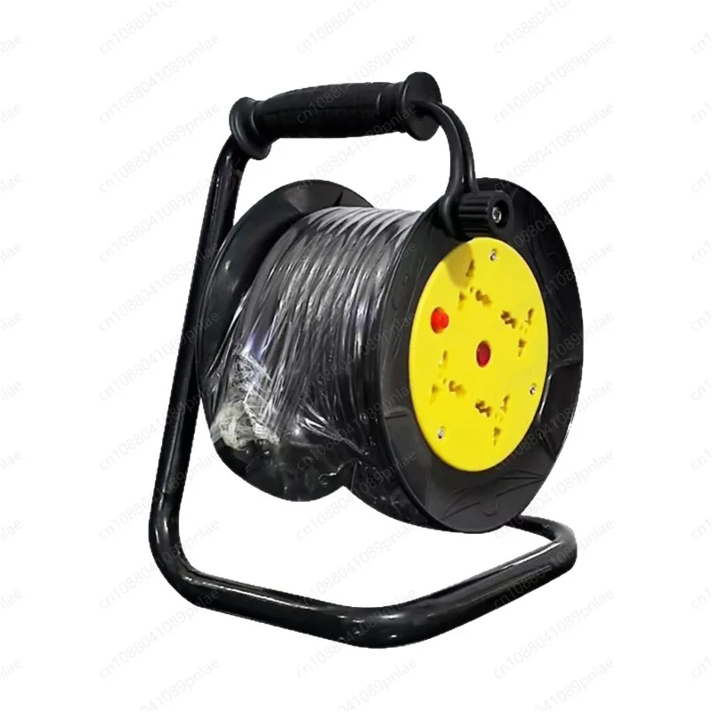 UK/EU Plug Hand Crank Mini Cable Reel RCD Leakage Protection Socket Customizable Wire Winder