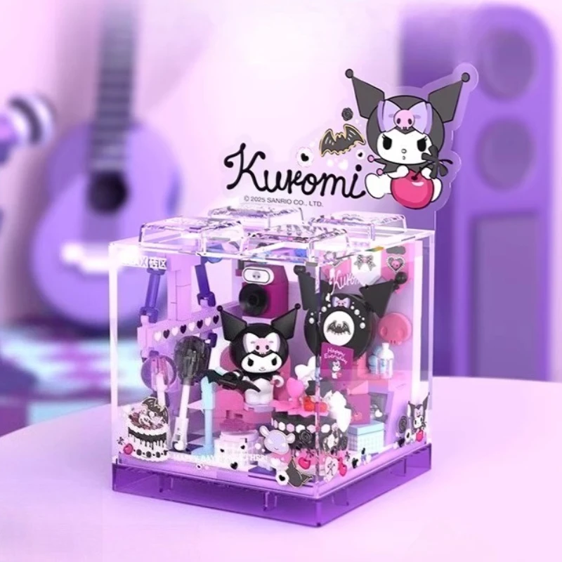 SEMBO BLOCK HelloKitty Kuromi boulangerie blocs de construction Sanrio Dessert maison océan Restaurant modèle jouer jouet anniversaire cadeau pour les enfants