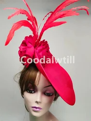Kentucky Derby Nice Flower Fasciantors Hat Women Elegant Party Dinner Pillbox Feather Derby Hat Ladies Event Race Headpiece