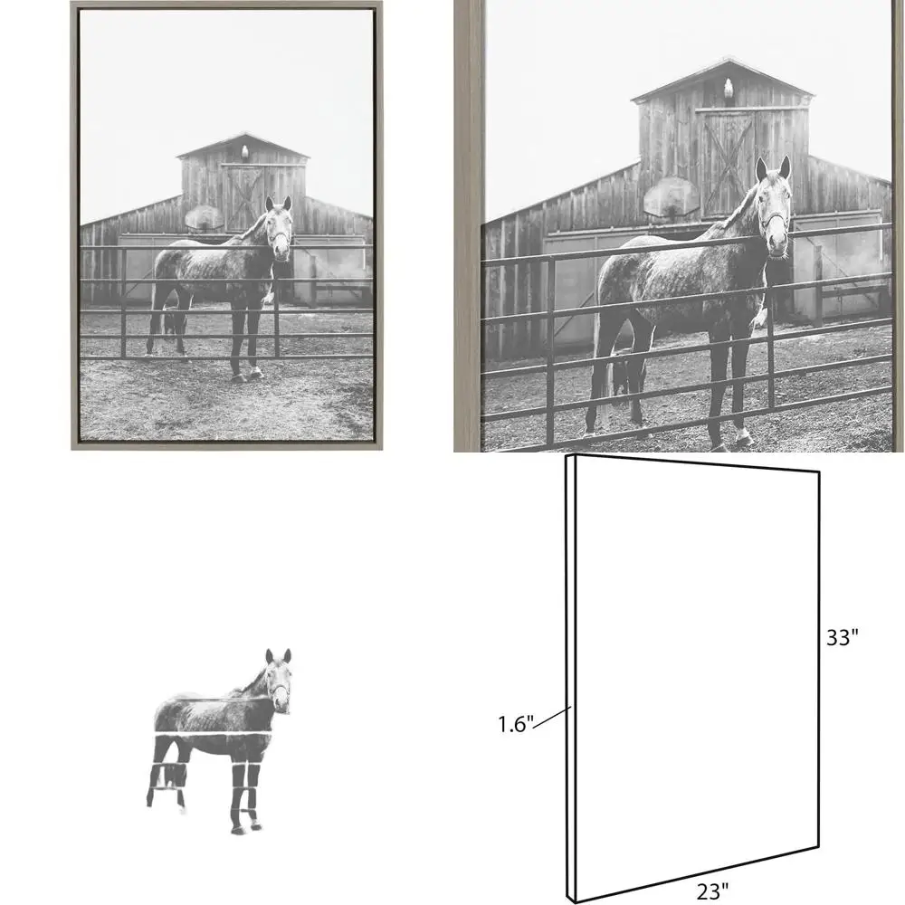 

Настенное искусство Grey Horse от Patricia Rae Photography, 23x33, современный стиль фермерского дома, декор в деревенском стиле