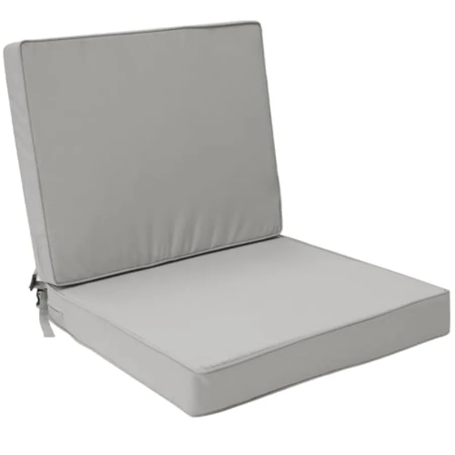 

Набор уличных подушек для глубоких сидений 24x24 дюйма, водоотталкивающие и устойчивые к выцветанию, для садовой мебели (подушки для спинки и сиденья)