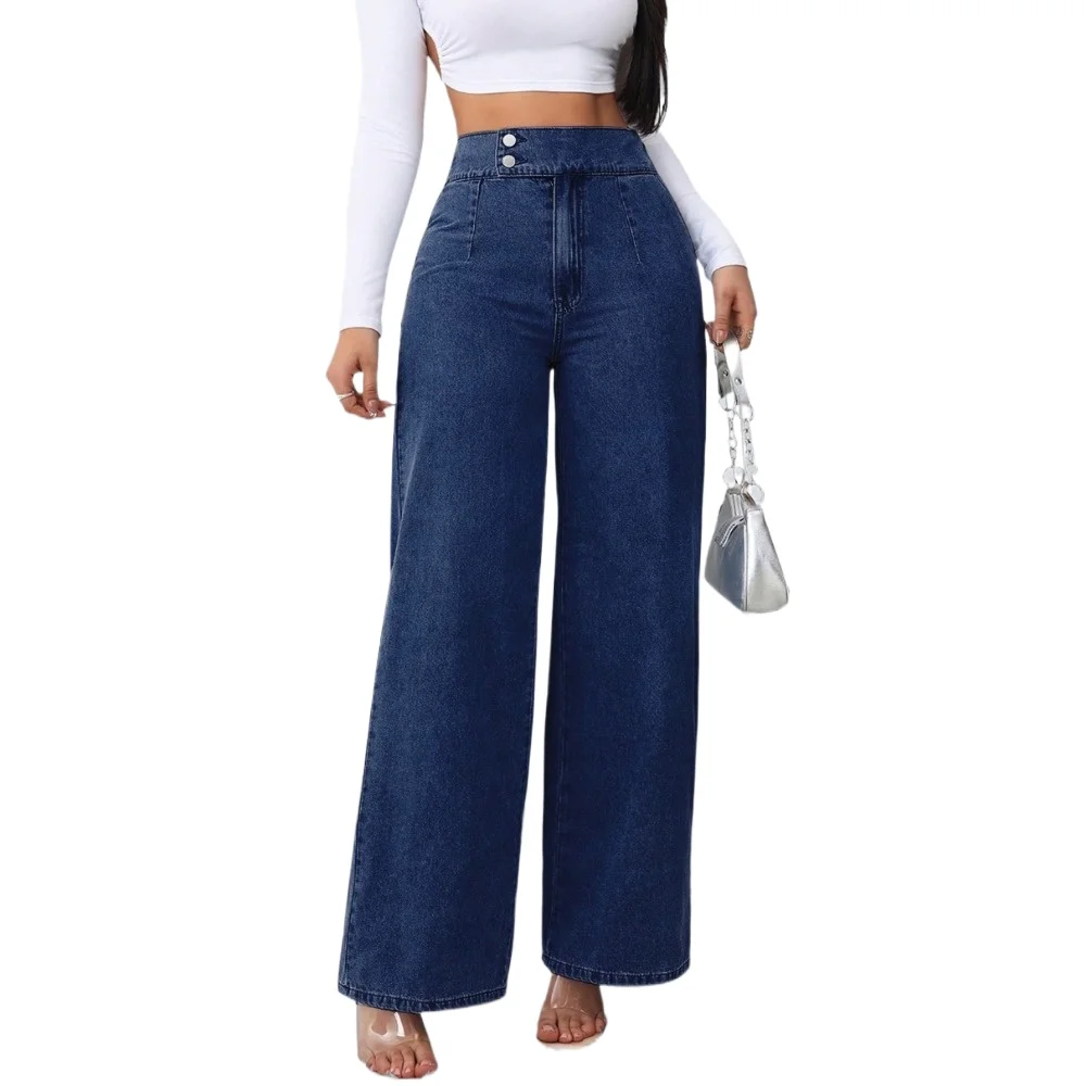 Autumn and Winter Women's Retro High-waisted Jeans Loose Jeans Y2K Aesthetic Loose and Comfortable Women's Daily Casual Wear