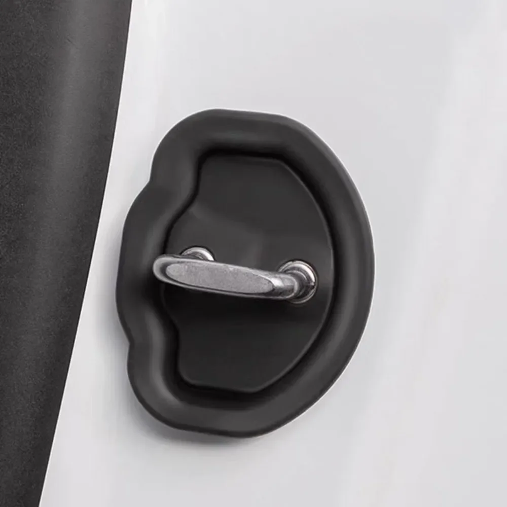 4pcs Car Door Shock Absorber For Tesla Model 3 Y Flexible Car Door Lock Protector Silicone Latches Cover Shock Absorption Pad