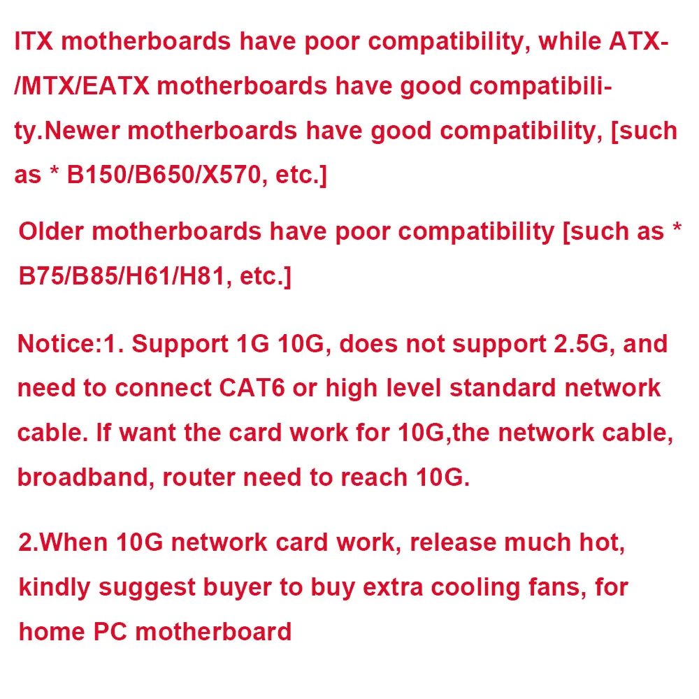 10G Double Port Ethernet Card X540-T2 PCIE-X8 X16 Nework Extend Adapter Support For  Synology NAS And Others