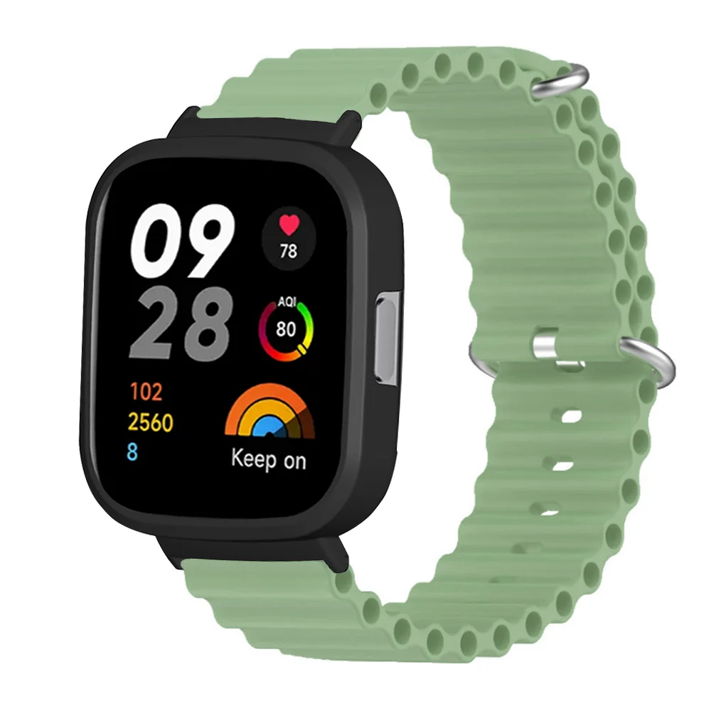 สายมหาสมุทร + เคสสำหรับ redmi Watch 3สายนาฬิกาสำรองซิลิโคนสำหรับ Xiaomi redmi Watch 3สายรัดข้อมือ Correa