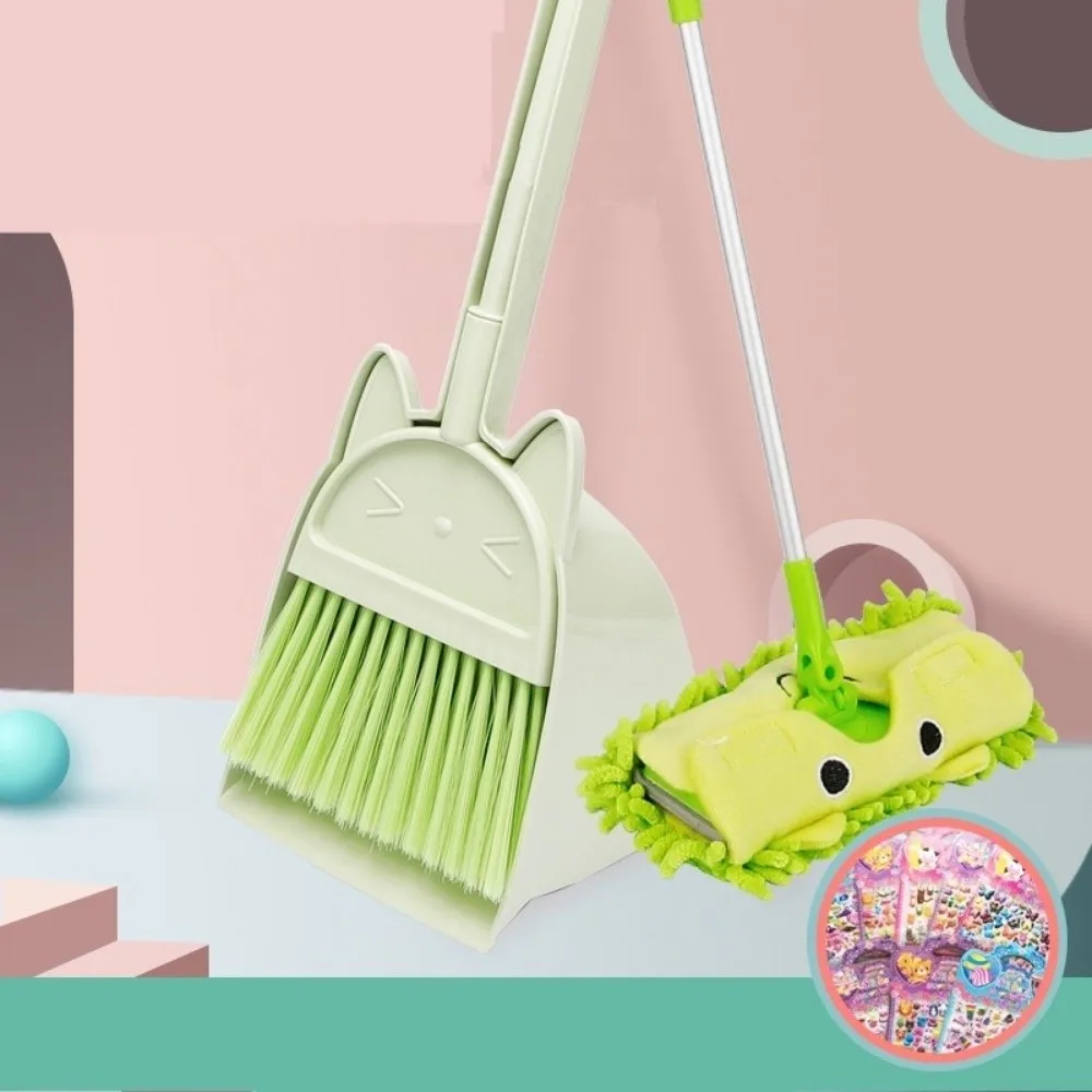 Portable Mini Cleaning Broom Set Cartoon Simulation Mop Cleaning Play House Early Education Housework