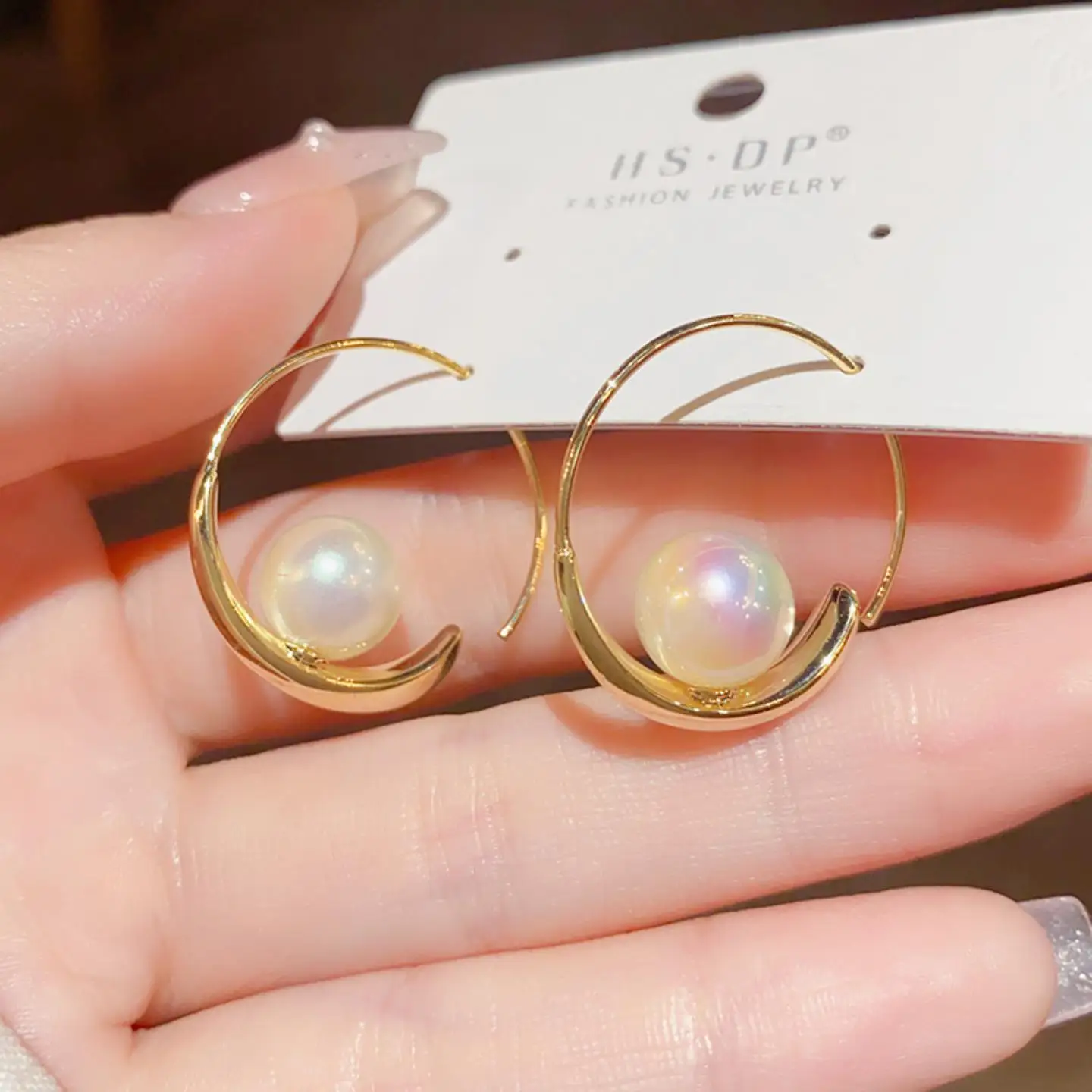 Pendientes de Plata de Lujo Modernos 2026, Sencillos, con Aguja de Plata Pura 925 y Perla Mabe, Joyería Elegante y a la Moda, Tipo Ear Cuff
