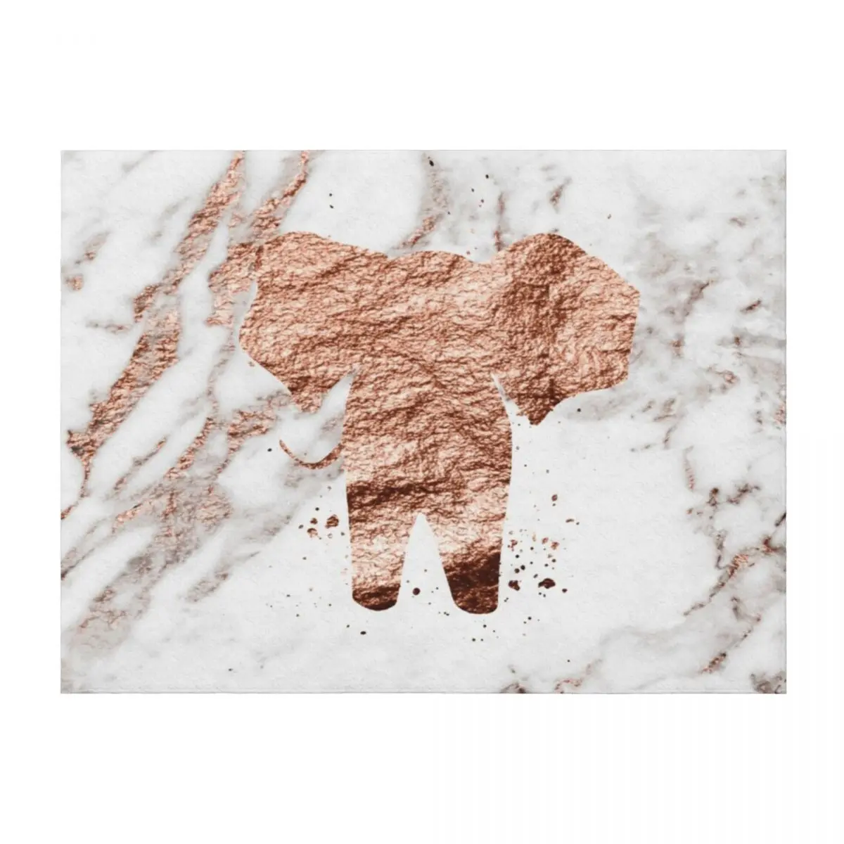 

Elephant - rose gold marble Throw Blanket Custom anime Flannel Fabric Sleeping Bag Blankets