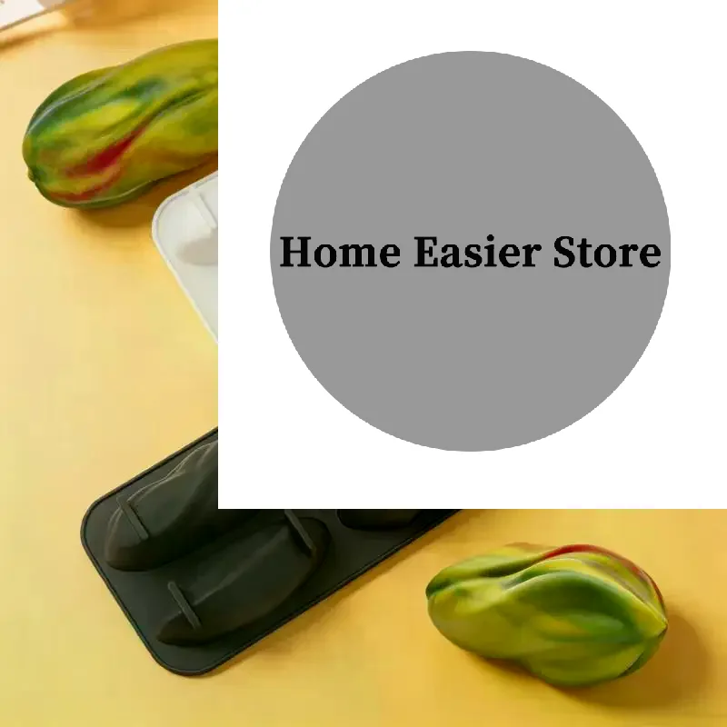 1Pcs Chocolate Dessert Pudding Baking Mold 4 Cavity Pistachio Mousse Cake Silicone Mold DIY Squishy & Handmade Candle Mold