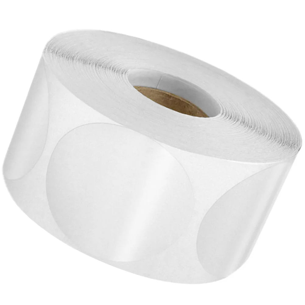 

1 Roll Removable Round Labels Transparent Dot Label Stickers For Gift Tagging Envelope Sealing Clear Adhesive Circle Stickers