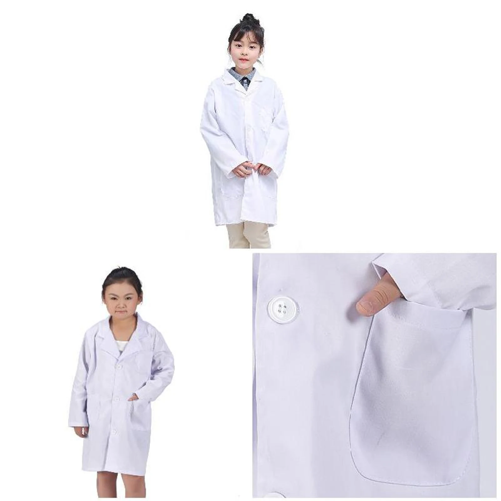 Doctor Professional Experience Coat Doctor Role Play Soft White Lab Coat for Children Kids Cosplay Wear