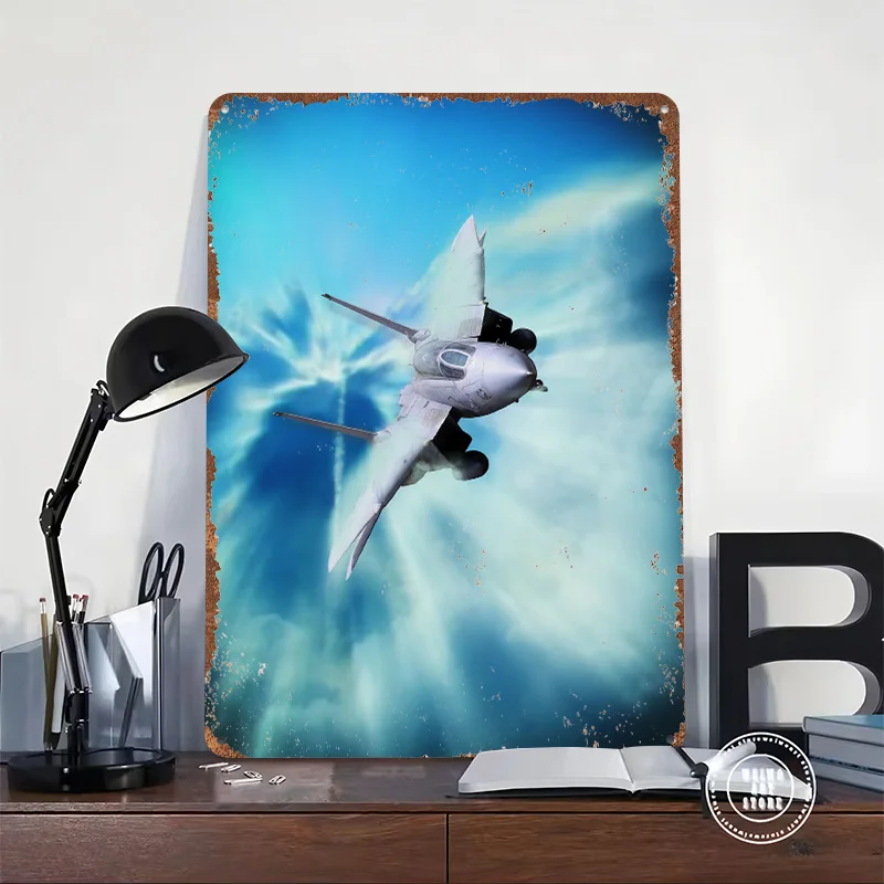Grumman F-14 Tomcat Thunders Tinplate Poster Custom Wall Art Vintage Metal Signs Retro Tin Plaque for Decoration Aesthetic House