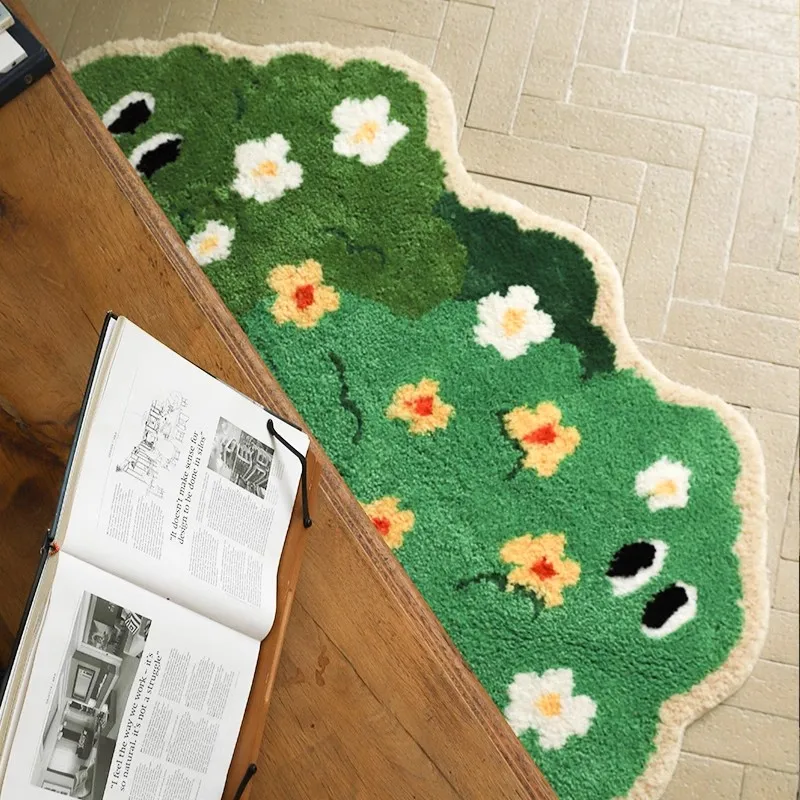 Long Tufted Grass Rug Bedroom Mat Fluffy Plants Living Room Carpet Bedside Floor Pad Doormat Tidy Aesthetic Home Decor