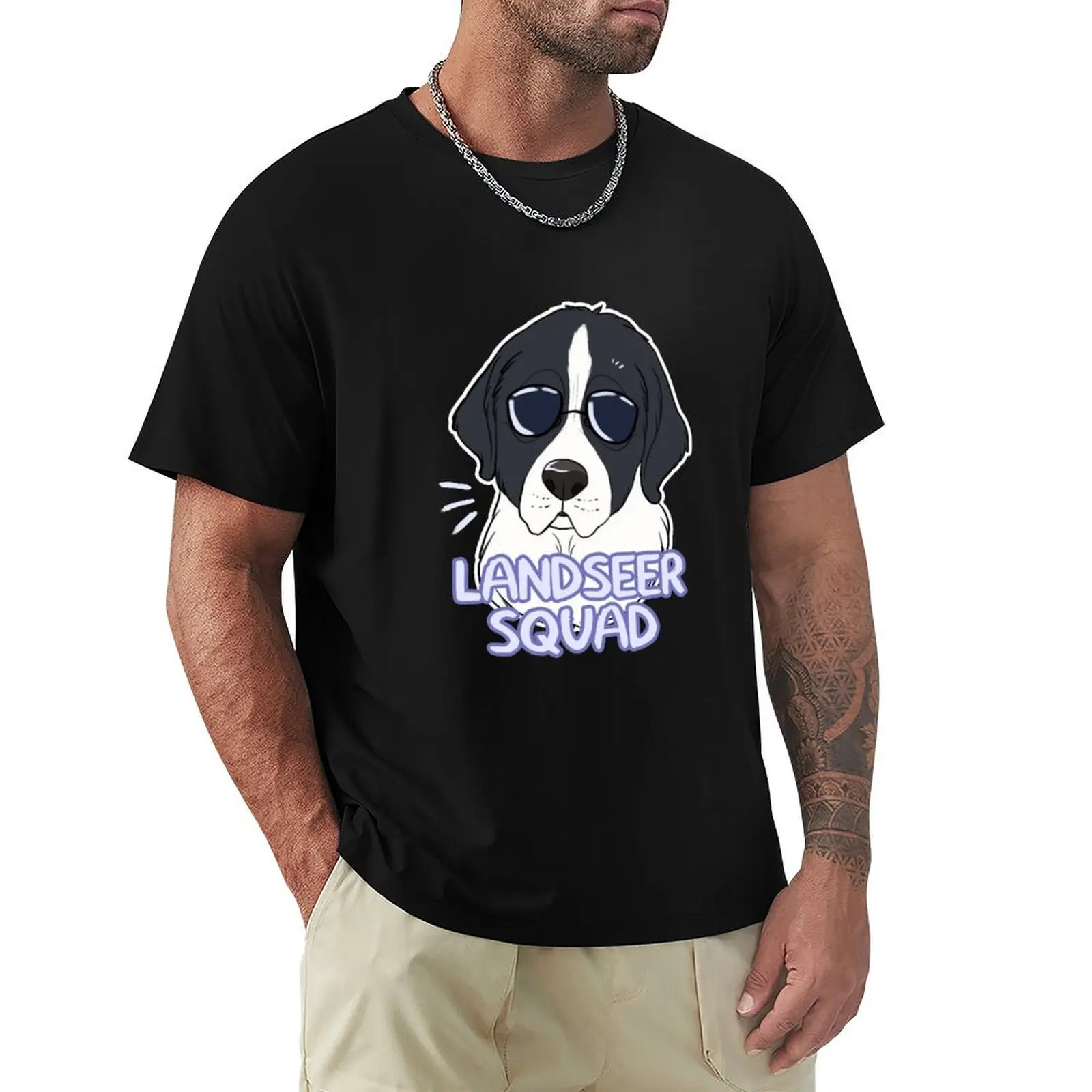 

LANDSEER SQUAD T-Shirt blanks summer 2025 Short sleeve tee plain black t shirts men