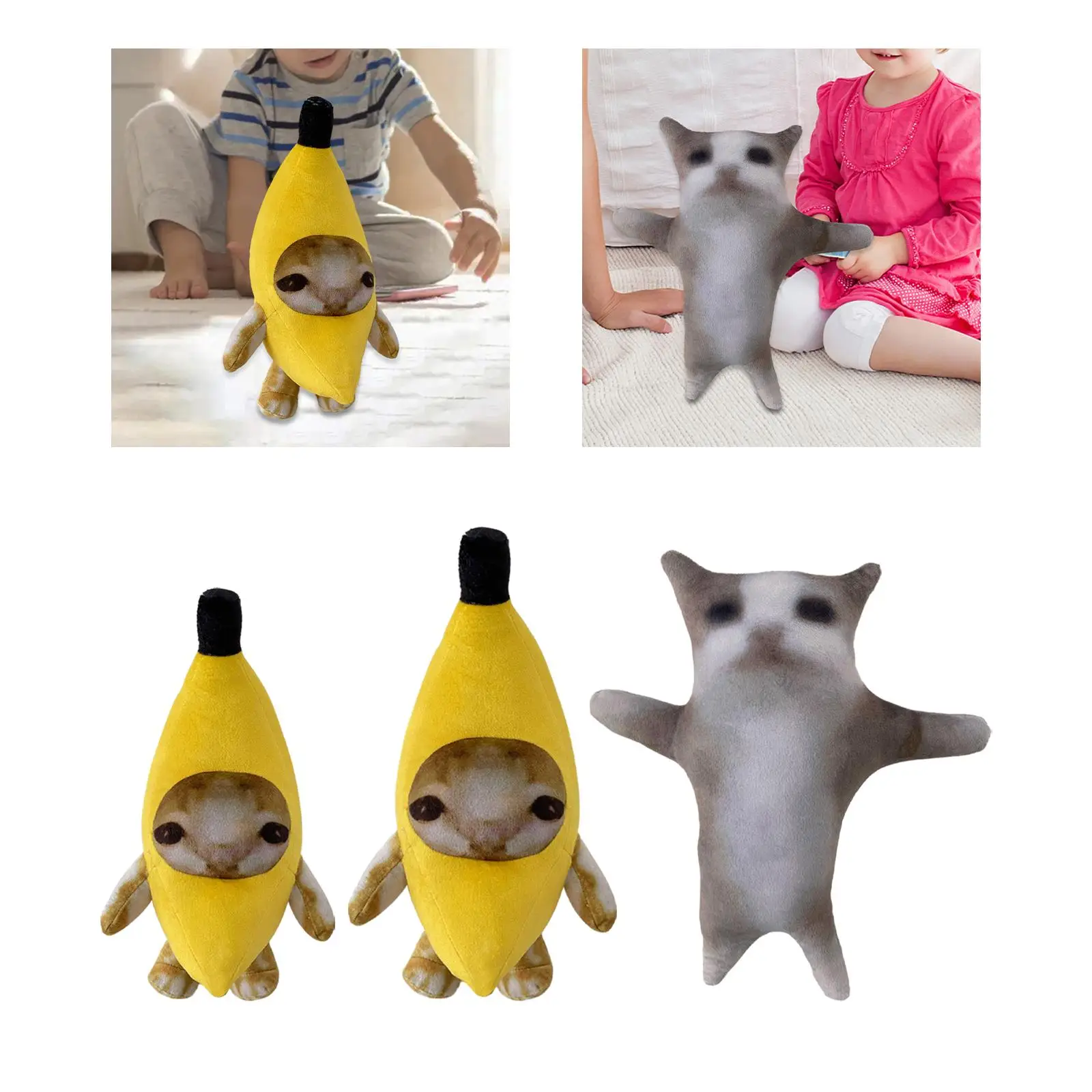 Cute Stuffed Plush Cat Soft Toy Bedroom Decoration Accompany Sleep Toy for Children Boys Girls Kids Teens Gifts