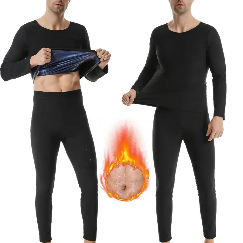 Men's Indoor Outdoor Fitness Corset Sauna Sweat Suit Running Long Sleeve Shapewear