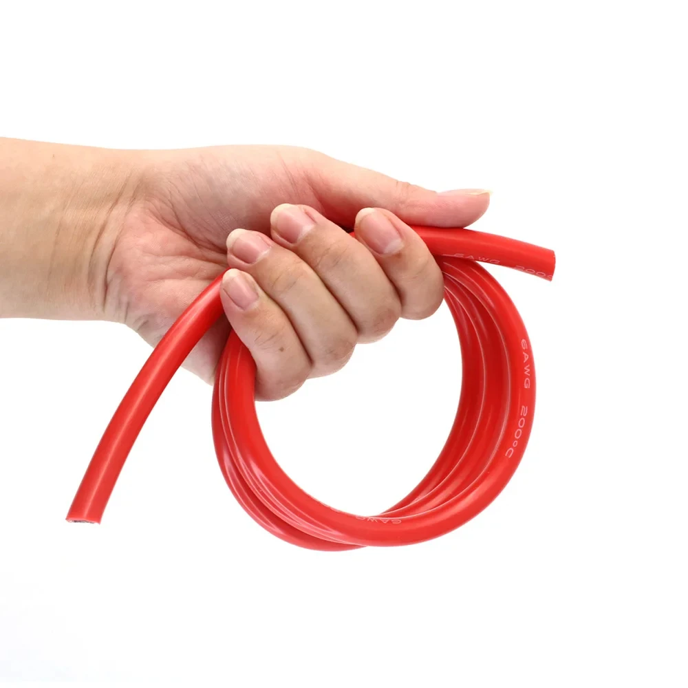 2 Meter/Lot Superweiches Silikonkabel-Set Rot & Schwarz Hitzebeständiges Kabel mit Stärke 10 12 14 16 18 20 22 24 26 AWG (1 Meter Rot + 1 Meter Schwarz) – Detail 3