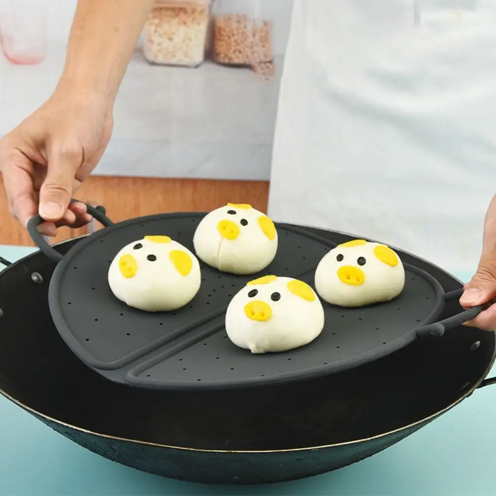 

Multifunctional Silicone Foldable Steamer Basket Heat Resistant with Handles Steaming Rack 12 Inches Drain Rack Bun