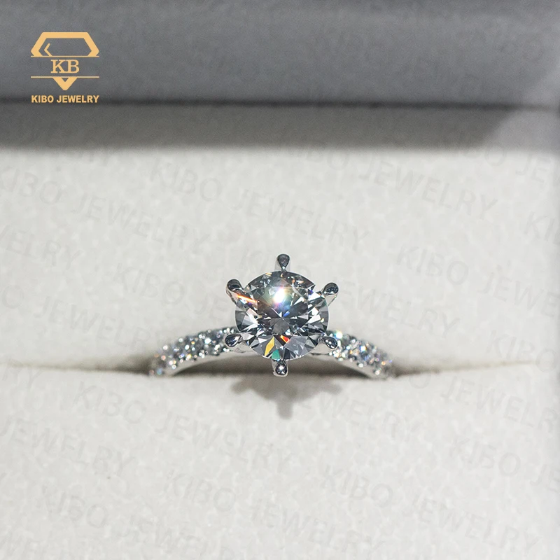 Kibo Luxury Quality Jewelry 0.5-3.0ct D Color VVS1 925 Sterling Silver  Women Engagement Moissanite Rings