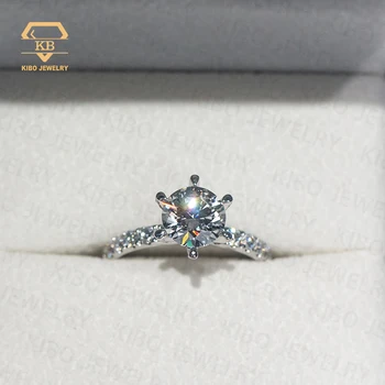 Kibo 럭셔리 품질 주얼리, D 컬러 VVS1 925 스털링 실버, 여성 약혼 모이사나이트 반지, 0.5-3.0ct  Best5